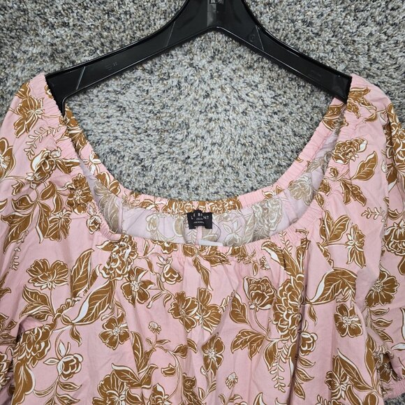 Lane Bryant Top Womens Plus 22/24 Pink Cropped Floral Print Off The Shoulder - Picture 4 of 7